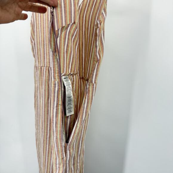 Patagonia Sleeveless Jumpsuit XS Garden Island Evening Mauve Striped Hemp NWT - Picture 12 of 15